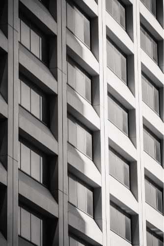 Exterior of cubic windows building